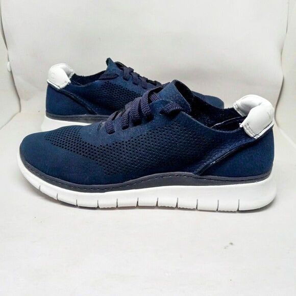 Vionic Size 6 Joey Nubuck Casual Sneakers-Navy-100% Leather-Comfort-Support - Picture 3 of 8